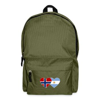 Norwegen Argentinien Flagge Herz - Rucksack - Olivgrün - Vorne
