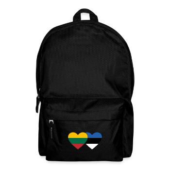 Lithuania Estonia Flag Heart - Backpack - black - Front