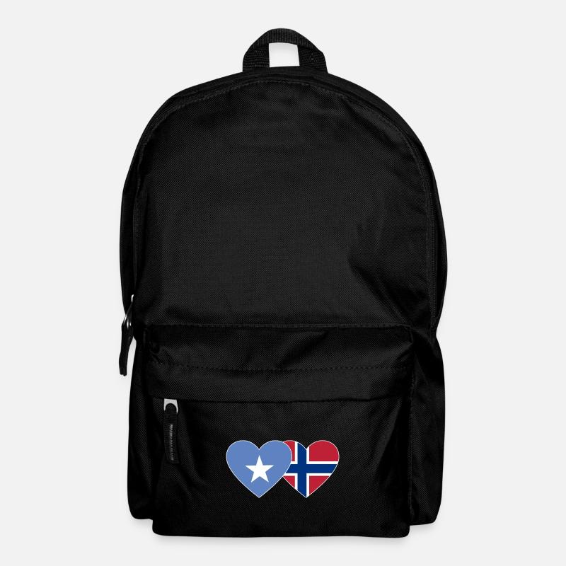 Somalia Norwegen Flagge Herz - Rucksack - Schwarz