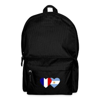 France Argentine Flag Coeur - Sac à dos - noir - Devant