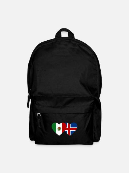 Mexiko Island Flagge Herz - Rucksack - Schwarz
