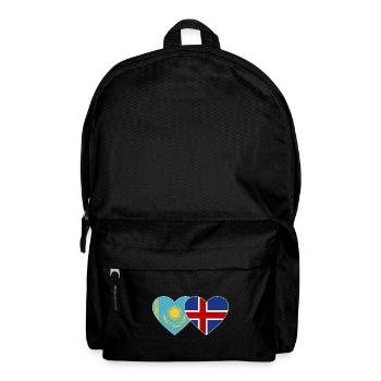 Kasachstan Island Flagge Herz - Rucksack - Schwarz - Vorne