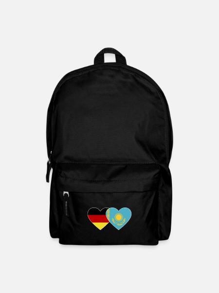 Deutschland Kasachstan Flagge Herz - Rucksack - Schwarz