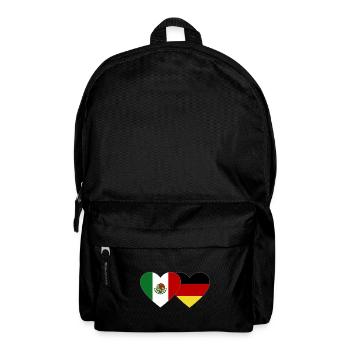 Mexico Germany Flag Heart - Backpack - black - Front
