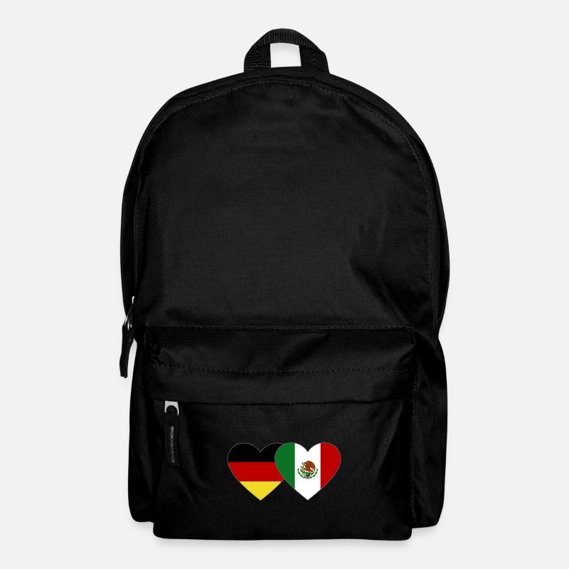 Deutschland Mexiko Flagge Herz - Rucksack - Schwarz