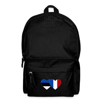 Estonie France Flag Coeur - Sac à dos - noir - Devant