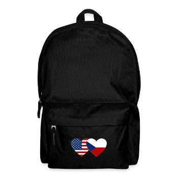 United States Czech Republic Flag Heart - Backpack - black - Front
