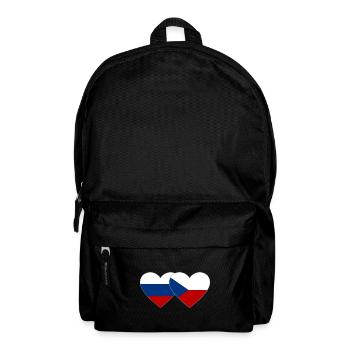 Russland Tschechien Flagge Herz - Rucksack - Schwarz - Vorne