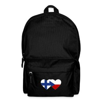 Finnland Tschechien Flagge Herz - Rucksack - Schwarz - Vorne