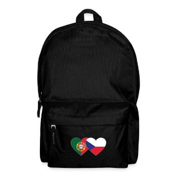 Portugal Tschechien Flagge Herz - Rucksack - Schwarz - Vorne