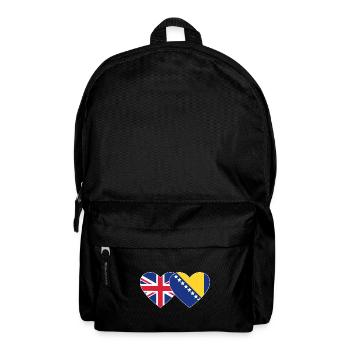 England Bosnia Flag Heart - Backpack - black - Front