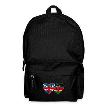 England Kenya Flag Heart - Backpack - black - Front