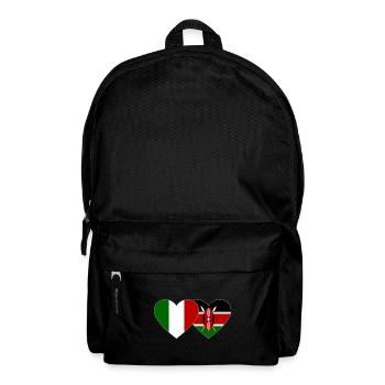 Italy Kenya Flag Heart - Backpack - black - Front