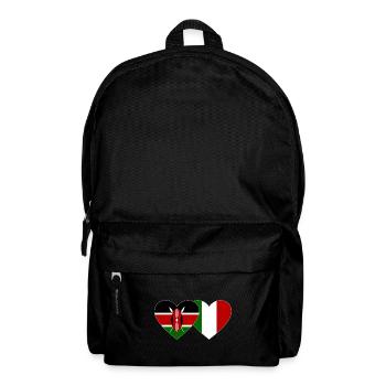 Kenya Italy Flag Heart - Backpack - black - Front