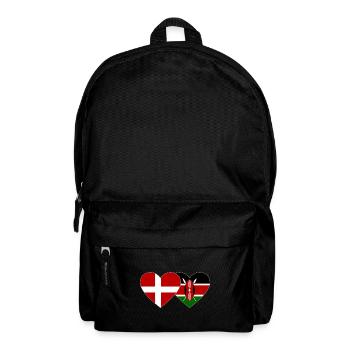 Denmark Kenya Flag Heart - Backpack - black - Front