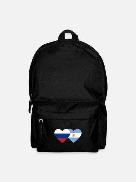 Russland Argentinien Flagge Herz - Rucksack - Schwarz