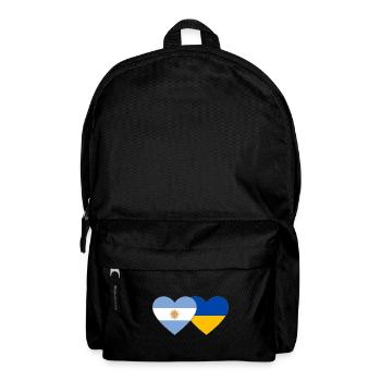 Argentinien Ukraine Flagge Herz - Rucksack - Schwarz - Vorne