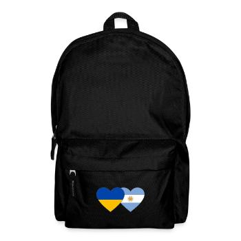 Ukraine Argentinien Flagge Herz - Rucksack - Schwarz - Vorne