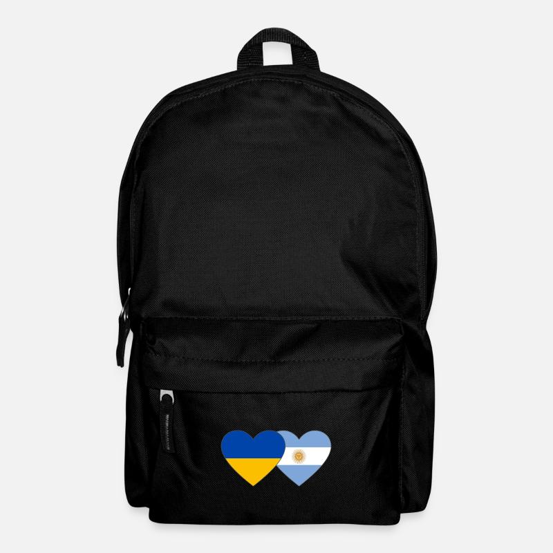 Ukraine Argentinien Flagge Herz - Rucksack - Schwarz