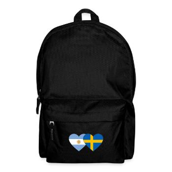 Coeur de drapeau Argentine Suède - Sac à dos - noir - Devant