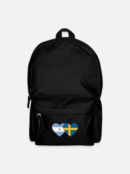 Coeur de drapeau Argentine Suède - Sac à dos - noir