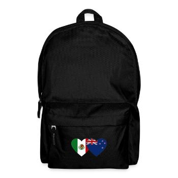 Mexique Nouvelle-Zélande Flag Heart - Sac à dos - noir - Devant
