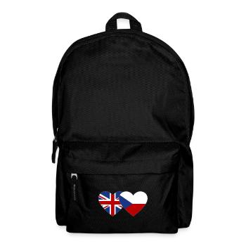 England Czech Republic Flag Heart - Backpack - black - Front