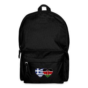 Greece Kenya Flag Heart - Backpack - black - Front