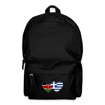Kenia Griechenland Flagge Herz - Rucksack - Schwarz - Vorne