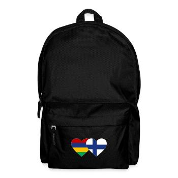 Mauritius Finland Flag Heart - Backpack - black - Front