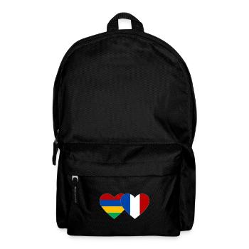 Mauritius Frankreich Flagge Herz - Rucksack - Schwarz - Vorne