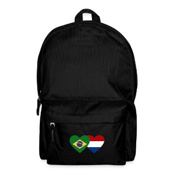 Brazil Holland Flag Heart - Backpack - black - Front