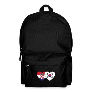 Croatia South Korea Flag Heart - Backpack - black - Front