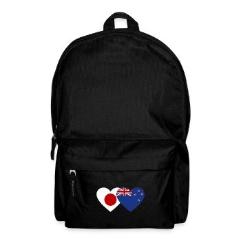 Japan Neuseeland Flagge Herz - Rucksack - Schwarz - Vorne