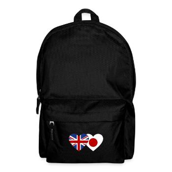 England Japan Flag Heart - Backpack - black - Front