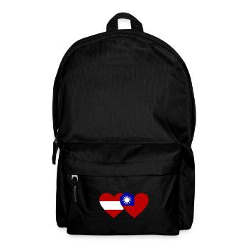 Austria Taiwan Flag Heart - Backpack - black - Front