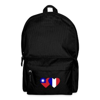 Taiwan France Flag Heart - Sac à dos - noir - Devant