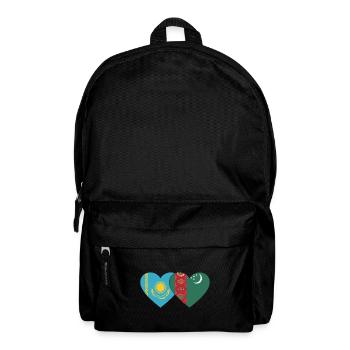 Kasachstan Turkmenistan Flagge Herz - Rucksack - Schwarz - Vorne