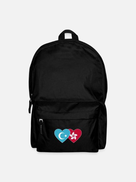 Ouïghours Cœur de drapeau de Hong Kong - Sac à dos - noir