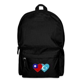 Cœur du drapeau ouïghour de Taïwan - Sac à dos - noir - Devant
