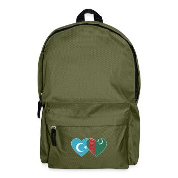 Uiguren Turkmenistan Flagge Herz - Rucksack - Olivgrün - Vorne