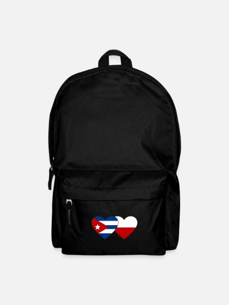Cuba Pologne Flag Coeur - Sac à dos - noir