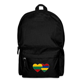 Lithuania Mauritius Flag Heart - Backpack - black - Front