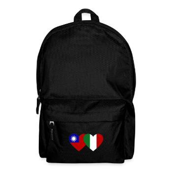 Taiwan Italy Flag Heart - Backpack - black - Front