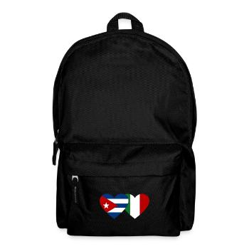 Cuba Italy Flag Heart - Backpack - black - Front