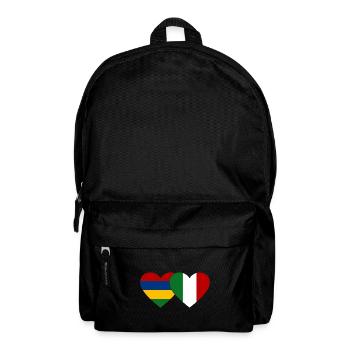 Mauritius Italy Flag Heart - Backpack - black - Front