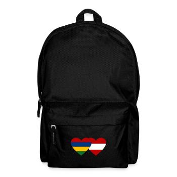 Mauritius Austria Flag Heart - Backpack - black - Front
