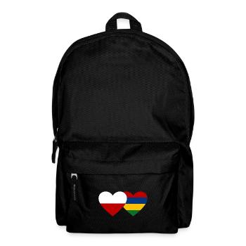 Poland Mauritius Flag Heart - Backpack - black - Front