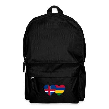 Iceland Mauritius Flag Heart - Backpack - black - Front