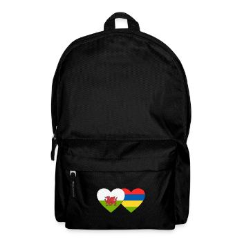 Wales Mauritius Flag Heart - Backpack - black - Front